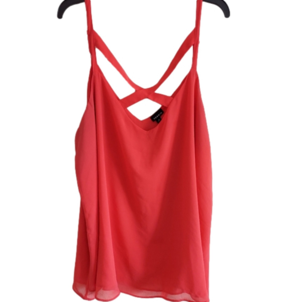 Torrid Coral/Red Lightweight Spaghetti Strap Corsett Top Size 3 (3X)